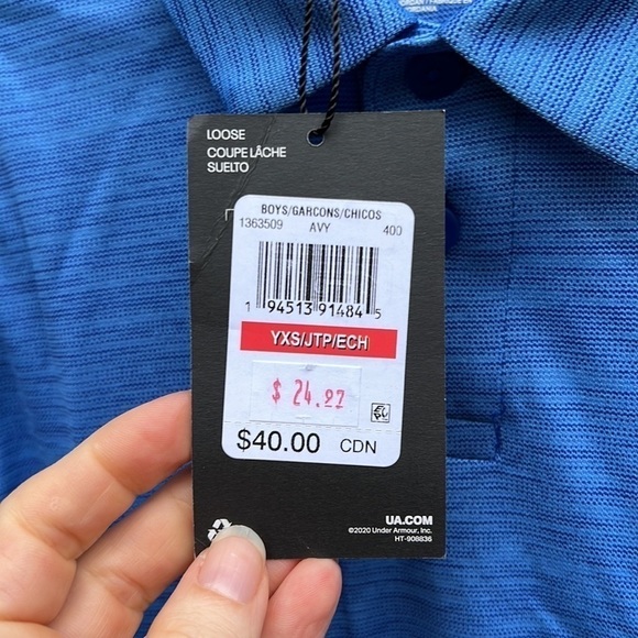 Under Armour Blue Performance Polo Shirt YXS (7) - Picture 4 of 8